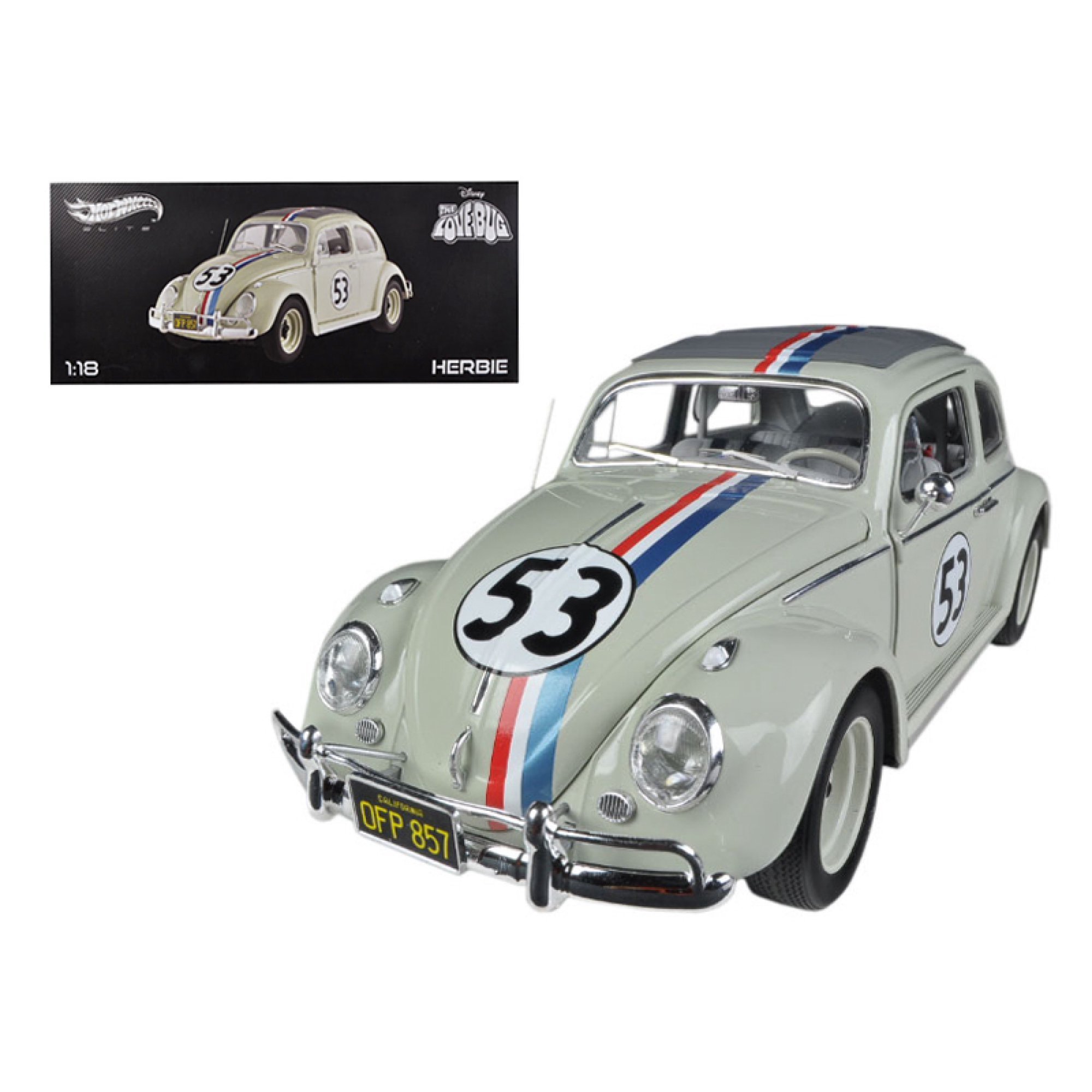 1963 Volkswagen Beetle The Love Bug Herbie #53 Elite Edition 1/18